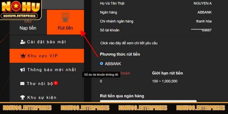 Tìm hiểu rút tiền Nohu90 
